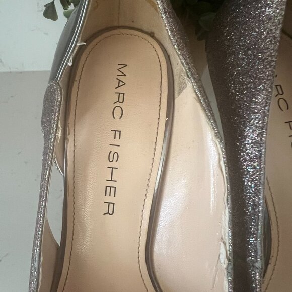 Marc Fisher Tumble Glitter Sparkle Stiletto Heels Pumps Peep Toe Size 10M - Picture 12 of 16